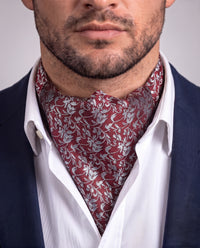 Ascot Copenhagen | Rød og Sølv Floral | Halstørkle Herre